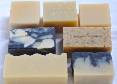 Top (L-R): Gregory Lee White's Basic Soap, Aloe Vera, Anne Watson's Basic Soap Middle: "Ambitious" Soap, Beer and Egg  Bottom: Green Velvet, Charcoal & Oatmeal